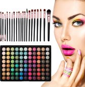 Evvie Ultimate Eyeshadow Kit - 20 delige make-up kwastenset met 88 kleuren oogschaduw palette