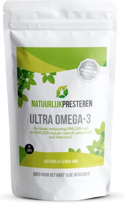Natuurlijk Presteren Ultra Omega3 Visolie supplement met hoge