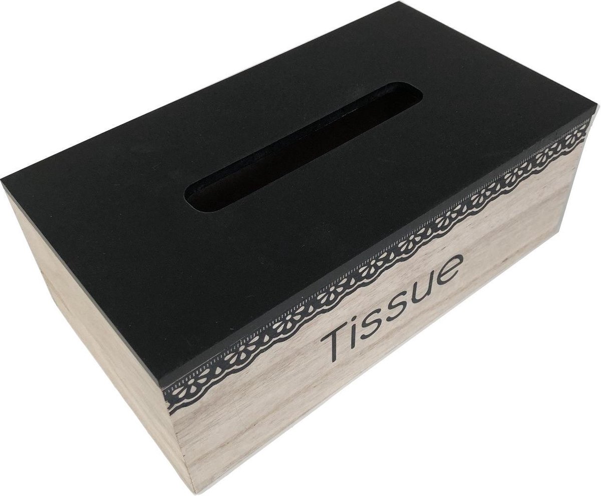 Tissue box , zakdoekendoos, tissuehouder, tissuedoos zwart / bruin