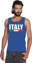 Blauw Italie supporter singlet shirt/ tanktop heren L