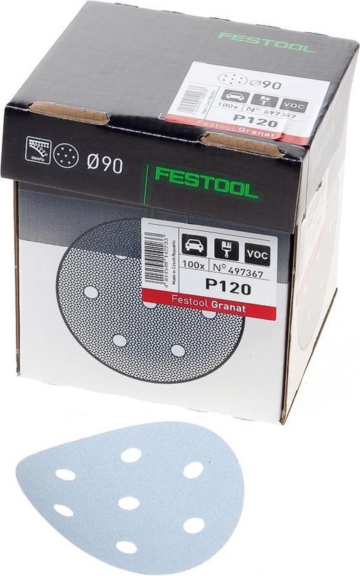 Festool Klitschuurschijf STF diameter 90/6mm P120 (100 stuks) (Prijs per stuk)
