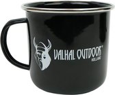Valhal Outdoor emaille Mok - VH0.4M - 0.4L , zwart geëmailleerd staal
