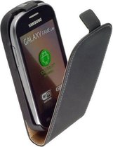 Lelycase Lederen Flipcase Telefoonhoesje Samsung Galaxy Fame Lite Zwart