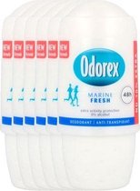 6x Odorex Deodorant Roller Marine Fresh 55 ml