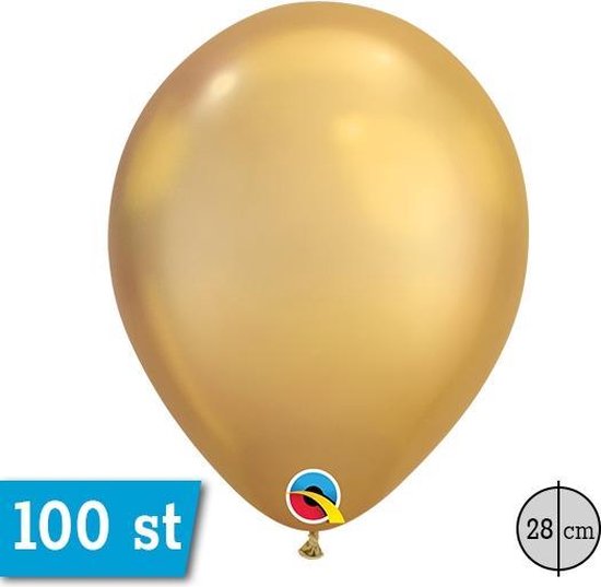 Qualatex ballonnen CHROME goud 100 stuks