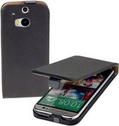 Lelycase Zwart Eco Leather Flip case HTC One M8 cover