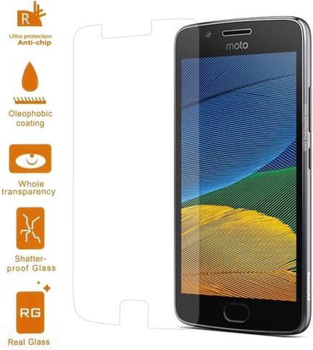 1x Motorola Moto G5 screenprotector glas tempered glass