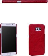 Samsung Galaxy S6 Luxe echte hoogwaardige leder Barchello hoesje -  rood hardcase