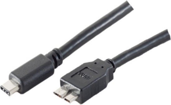 S-Conn 77142-1.0 Câble USB 1 m 3.2 Gen 2 (3.1 Gen 2) USB C Micro-USB B  Zwart | bol