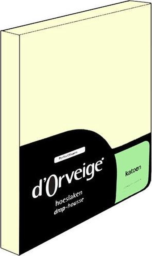 D'Orveige Hoeslaken Katoen - Tweepersoons - 160x220 cm - Creme