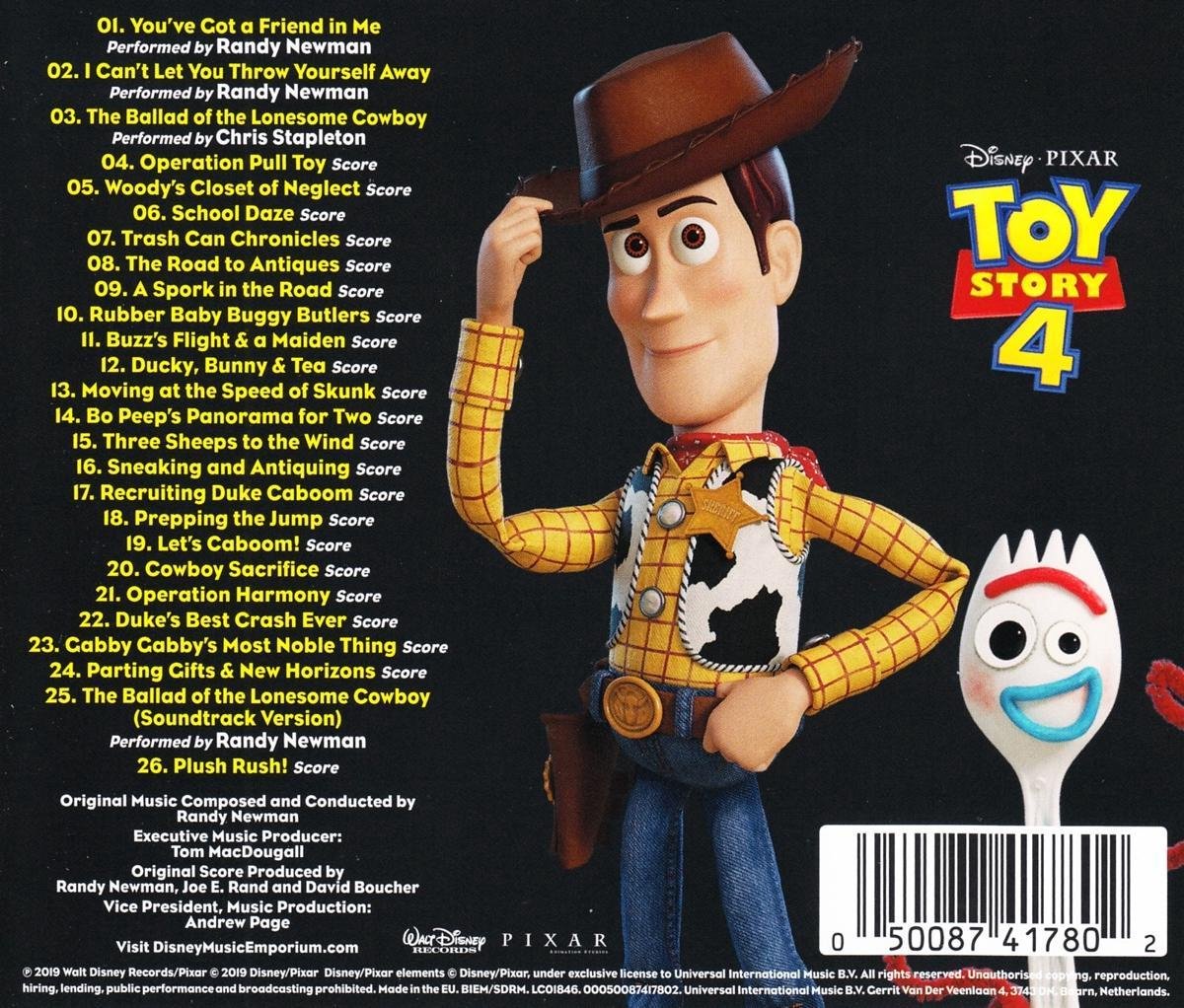 Toy Story 4, Original Soundtrack CD (album) Muziek