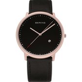 BERING 11139-462 - Horloge - Leer - Rosékleurig - Ø 39 mm