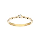 Glow ring met diamant solitaire - 1-0.05ct G/SI - geelgoud 14kt - mt 58