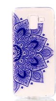 Shop4 - Samsung Galaxy J6 (2018) Hoesje - Zachte Back Case Mandala Blauw