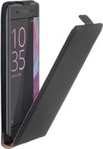 Zwart lederen flip case voor Sony Xperia XA Telefoonhoesje