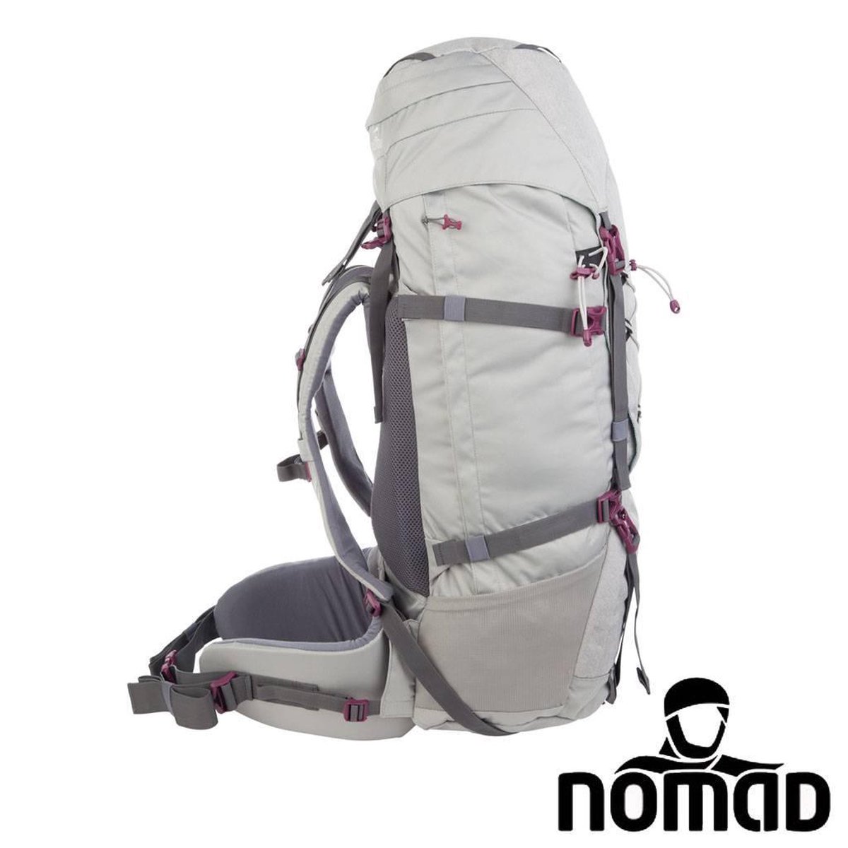Nomad Sahara 65 Travel Backpack Rugzak - Dames - 65L - Mist Grey | bol.com