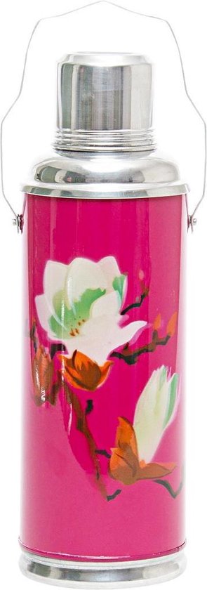 Janice geschenk Ingang Chinese Thermoskan Fuchsia met bloemen | bol.com
