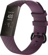 KELERINO. Siliconen bandje voor Fitbit Charge 3 / Charge 4 Paars - Large