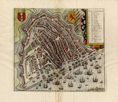 Amstelredam, Mooie historische plattegrond, kaart van de stad Amsterdam, door L. Guicciardini in 1625