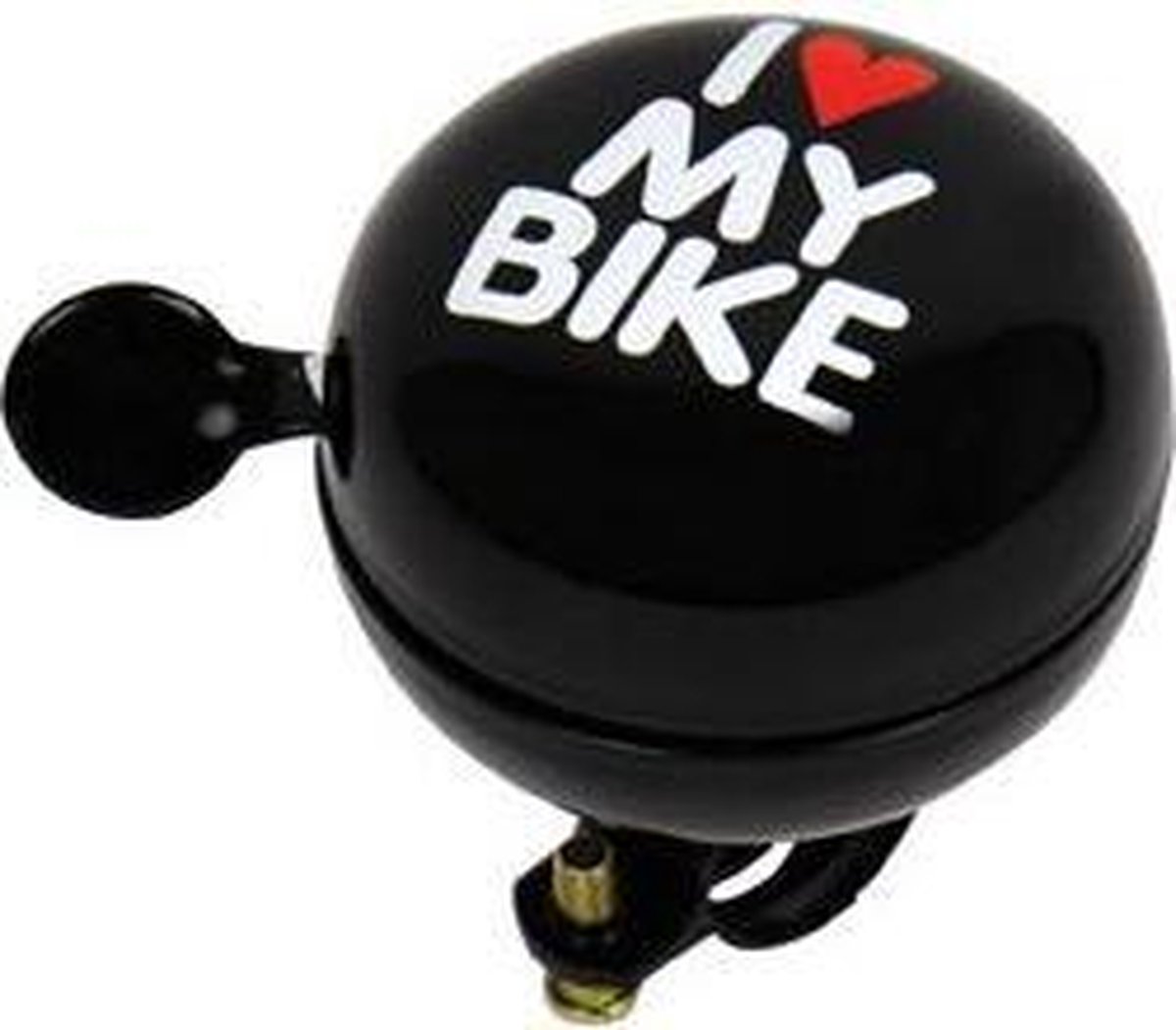 Dresco Fietsbel - Dingdong I love my bike - Zwart - 80 mm