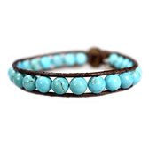 Bela Donaco Armband Classic B8 – Turquoise – Vintage leer – Sterling Zilver