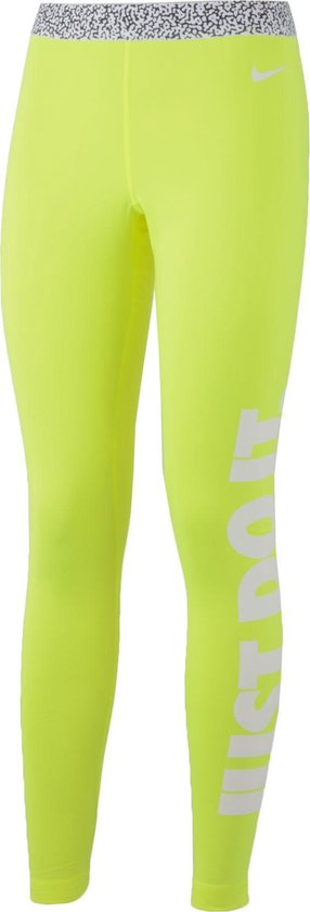 Nike Pro Warm Mezzo Sporttight Hardloopbroek - Maat L - Vrouwen -  geel/wit/zwart | bol.com