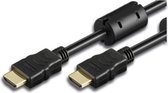 TECHly HDMI Aansluitkabel 15.00 m ICOC-HDMI-FR-150 Met Ferrietkern Zwart [1x HDMI-stekker - 1x HDMI-stekker]
