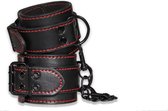 Bondage Enkelboeien - Zwart met Rood