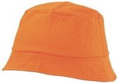 Oranje vissershoedje/zonnehoedje 57-58 cm - Oranje zomerhoeden voor volwassenen