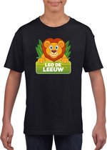 Leo de leeuw t-shirt zwart voor kinderen - unisex - leeuwen shirt L (146-152)