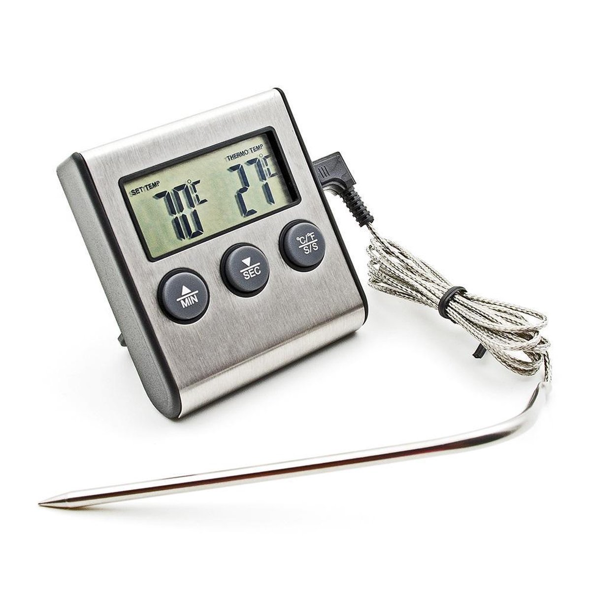 Digitale Voedselthermometer & Timer - Kookthermometer / Vleesthermometer / Oven Thermometer / Kernthermometer / BBQ Thermometer — cadeau in Kookcadeaus - foto 3