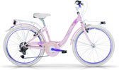 Meisjes fiets MBM Fleur pastel roze 26inch