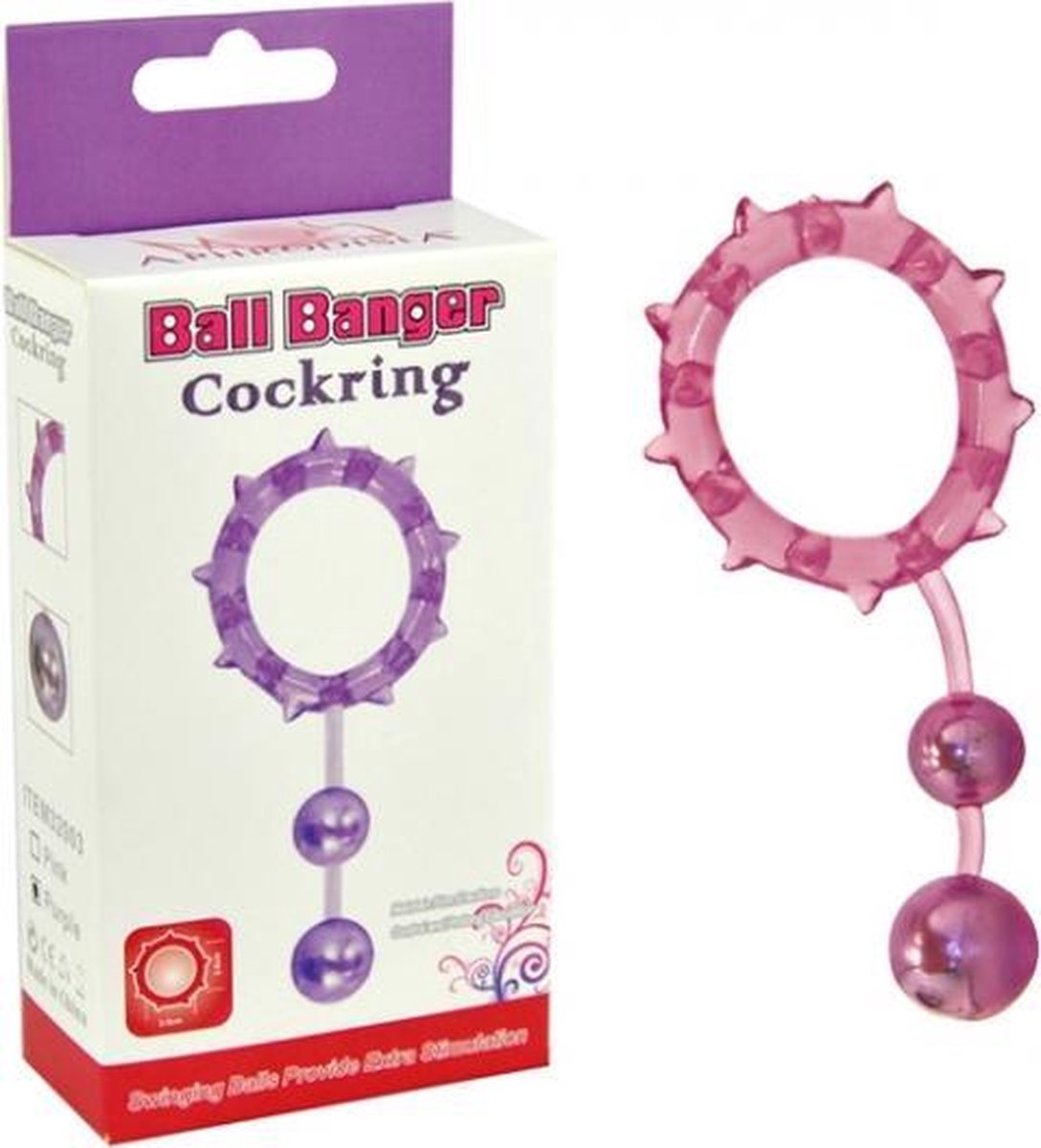 Goedkoopste Aphrodisia - flexibele Penisring - Cock ring met 2 Balletjes - Deze lul hoor je altijd aankomen