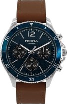 Prisma Herenhorloge P.1322 Lederen band Zilver