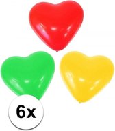 Hartjes ballonnen rood/geel/groen