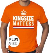 Oranje Kingsday / Koningsdag Kingsize Matters grote maten shirt heren - Oranje kleding XXXXL