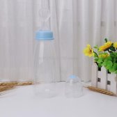 240ml Baby Knijpbare Fles Met Lepel Blauw - Voeding - Kind