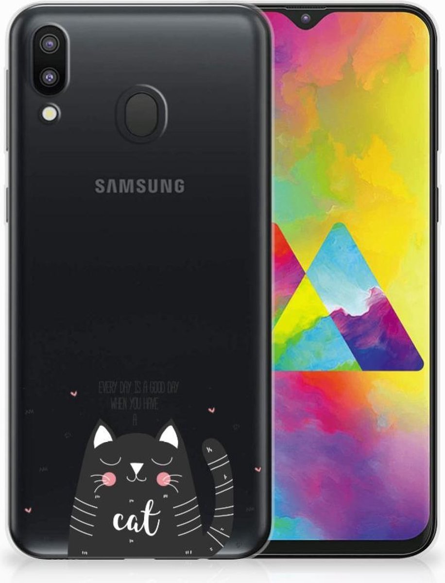 Samsung Galaxy M20 (Power) Telefoonhoesje met Naam Cat Good Day