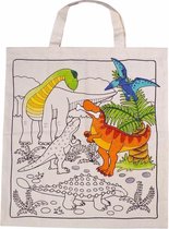Zelf inkleurbaar tasje met dinosaurus motief - kinder tasjes voor een o.a. verjaardag feestje
