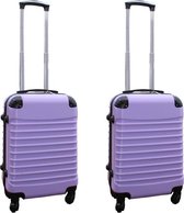 Travelerz kofferset 2 delig ABS handbagage koffers - met cijferslot - 39 liter - lila
