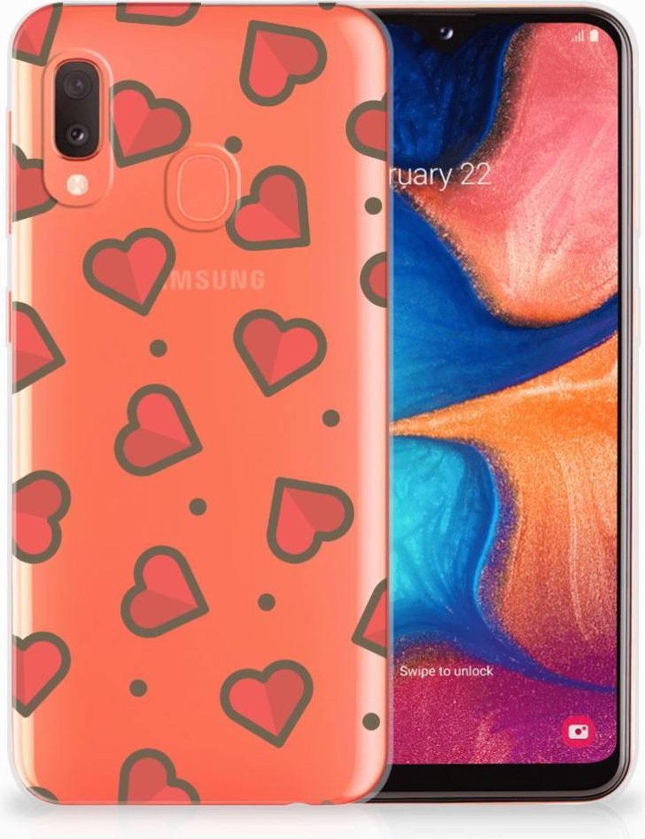 Back Cover voor Samsung Galaxy A20e TPU bumper Hearts
