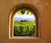 Tuinposter - Toscaans raam doorkijk 1