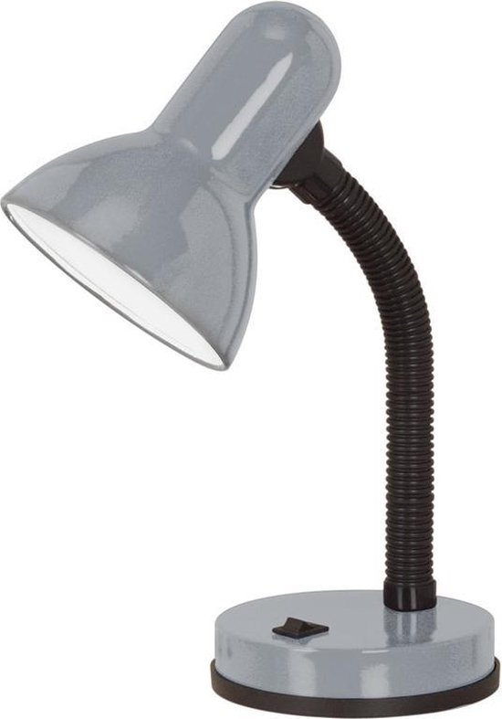 EGLO Basic 1 Tafellamp/Bureaulamp - E27(excl) - 30 cm - Zilver/Grijs