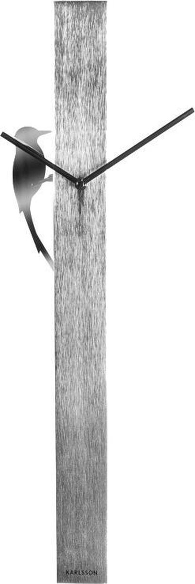 Gevoel van schuld Wind weigeren Karlsson Woodpecker Tube - Klok - Metaal - 6x65 cm - Grijs | bol.com