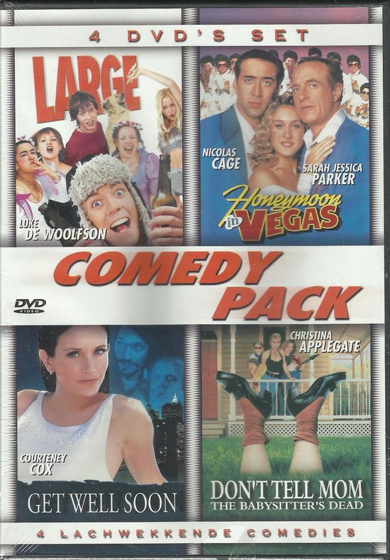 Comedy Pack 4 DVDs - ( Large - Honeymoon in Vegas - Get Well Soon - Don't Tell Mom the Babysitter's Dead )
