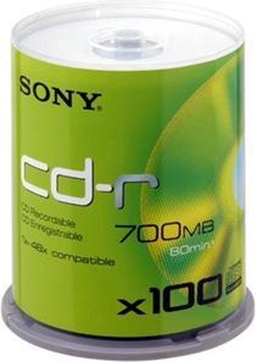 Sony CD-R 80min/700MB 48x 100 stuks op spindel
