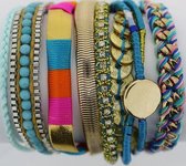 Armband multi color met verschillende bandjes