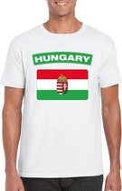T-shirt met Hongaarse vlag wit heren S
