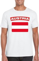 T-shirt met Oostenrijkse vlag wit heren 2XL