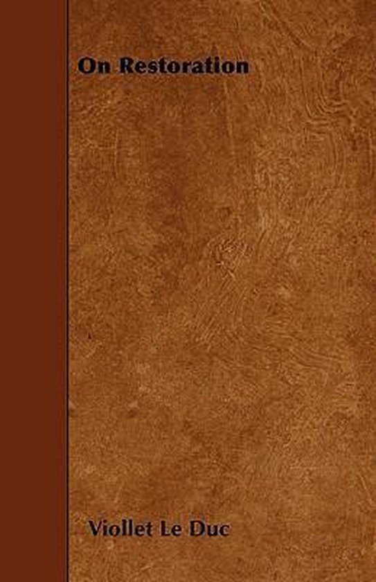 On Restoration - cover